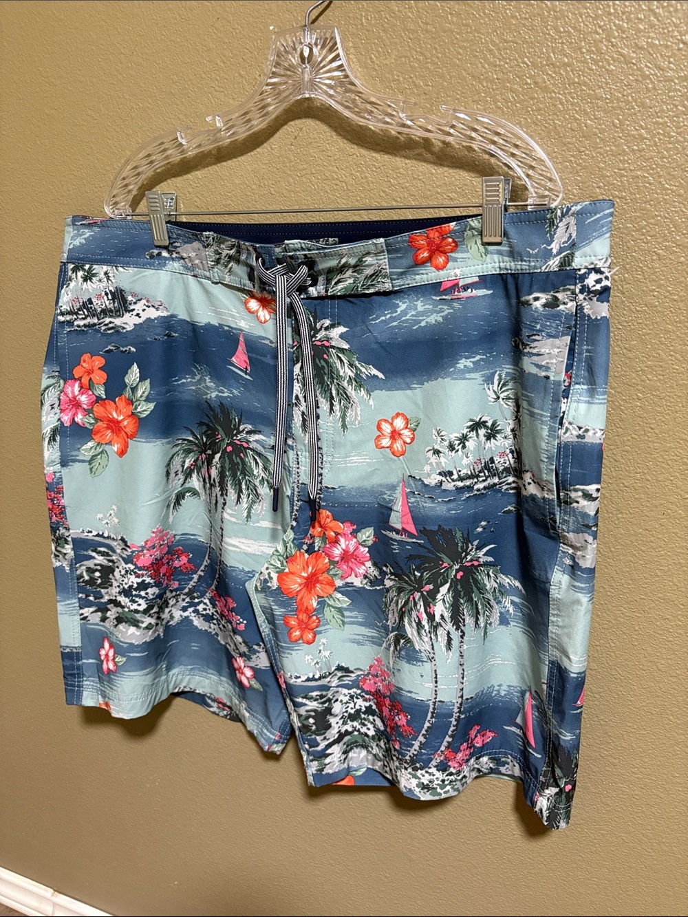 GAP Men's Floral Hawaiian Swim Trunks Board Shorts Sz: XL